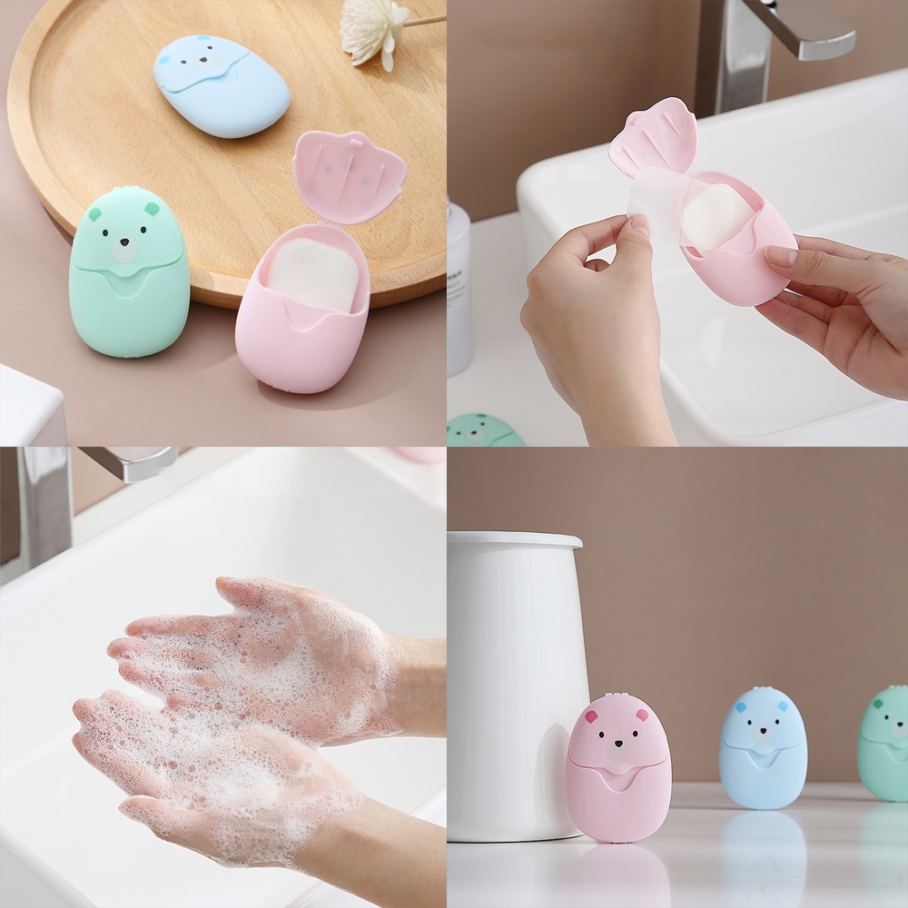 Hộp Đựng Xà Phòng Dùng Một Lần Hình Gấu Dễ Thương