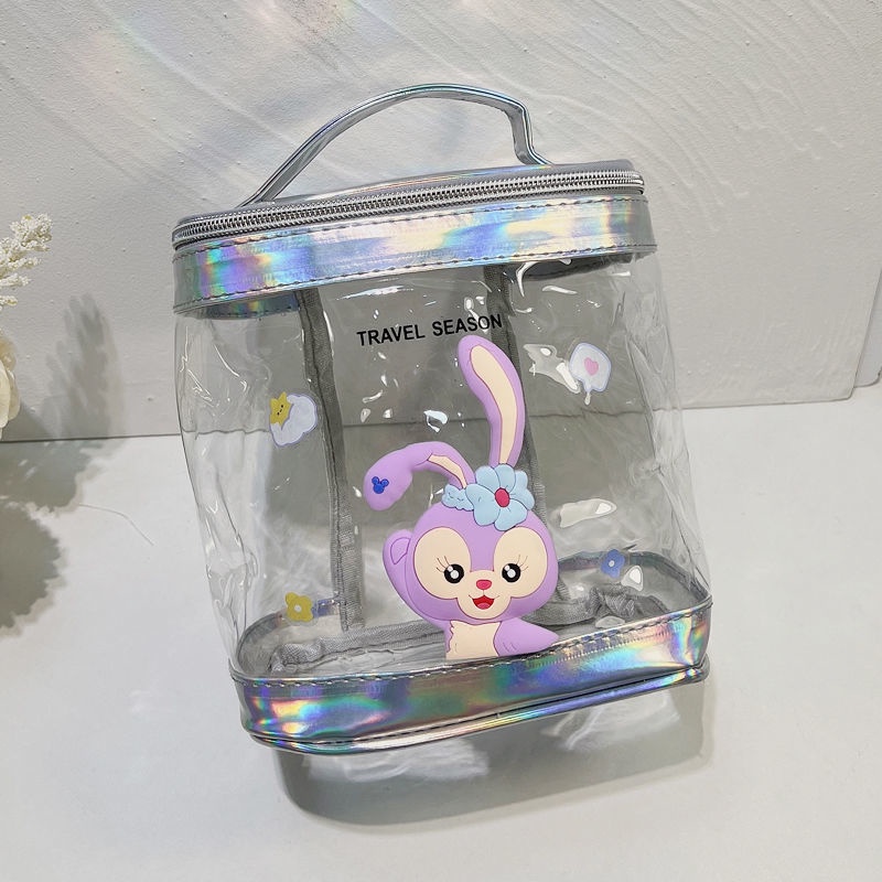 Túi Đựng Mỹ Phẩm Trong Suốt Cỡ Lớn Chống Thấm Nước Họa Tiết Hoạt Hình Xinh Xắn