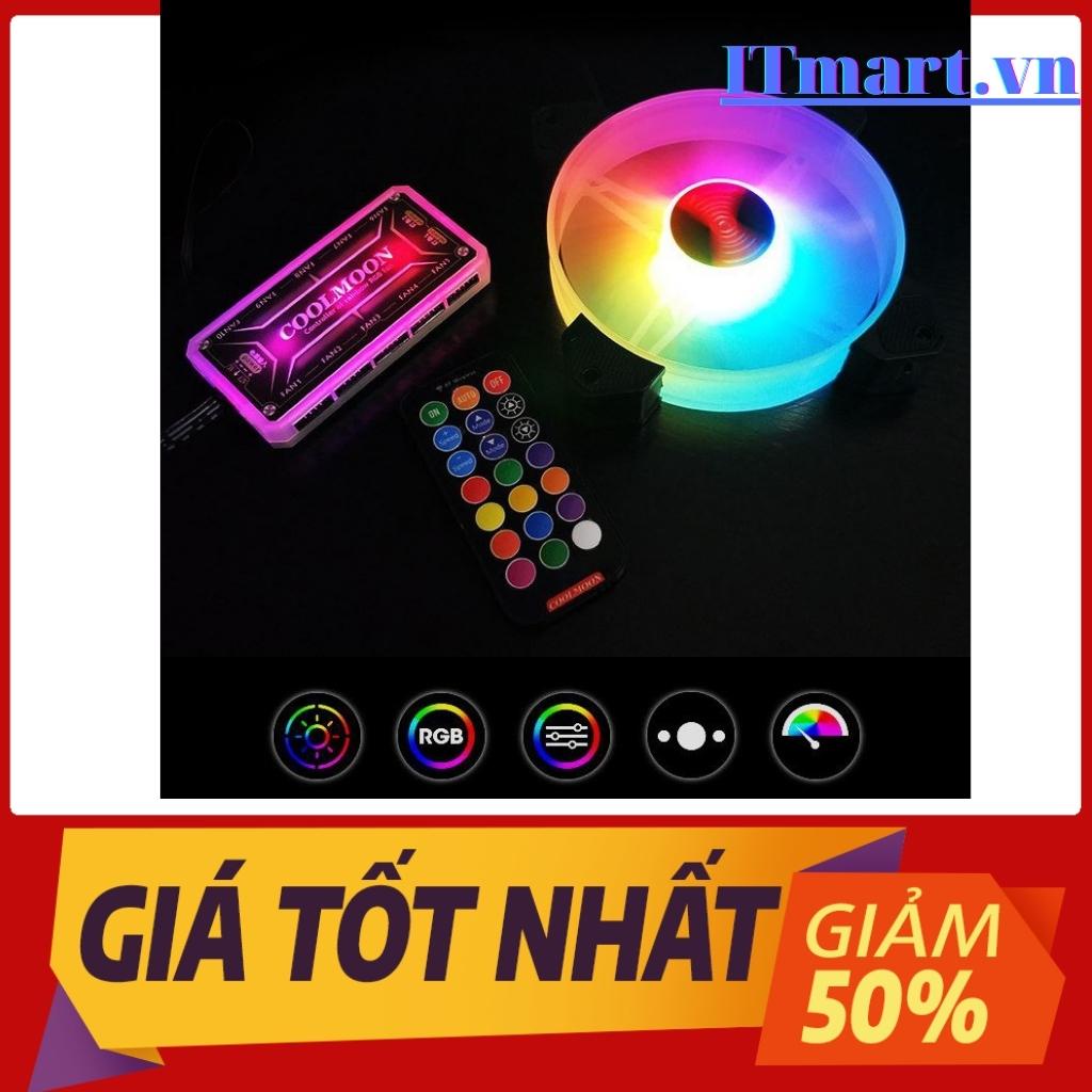 Quạt Tản Nhiệt, Fan Led RGB Coolmoon Y1 - Đồng Bộ Hub Coolmoon