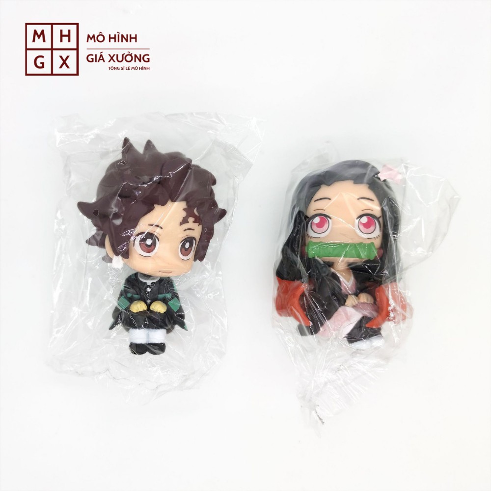 Mô hình Kimetsu No Yaiba figure Demon Slayer Tanjirou Nezuko bản chibi cao 9cm siêu dễ thương figure thanh gươm diệt quỷ