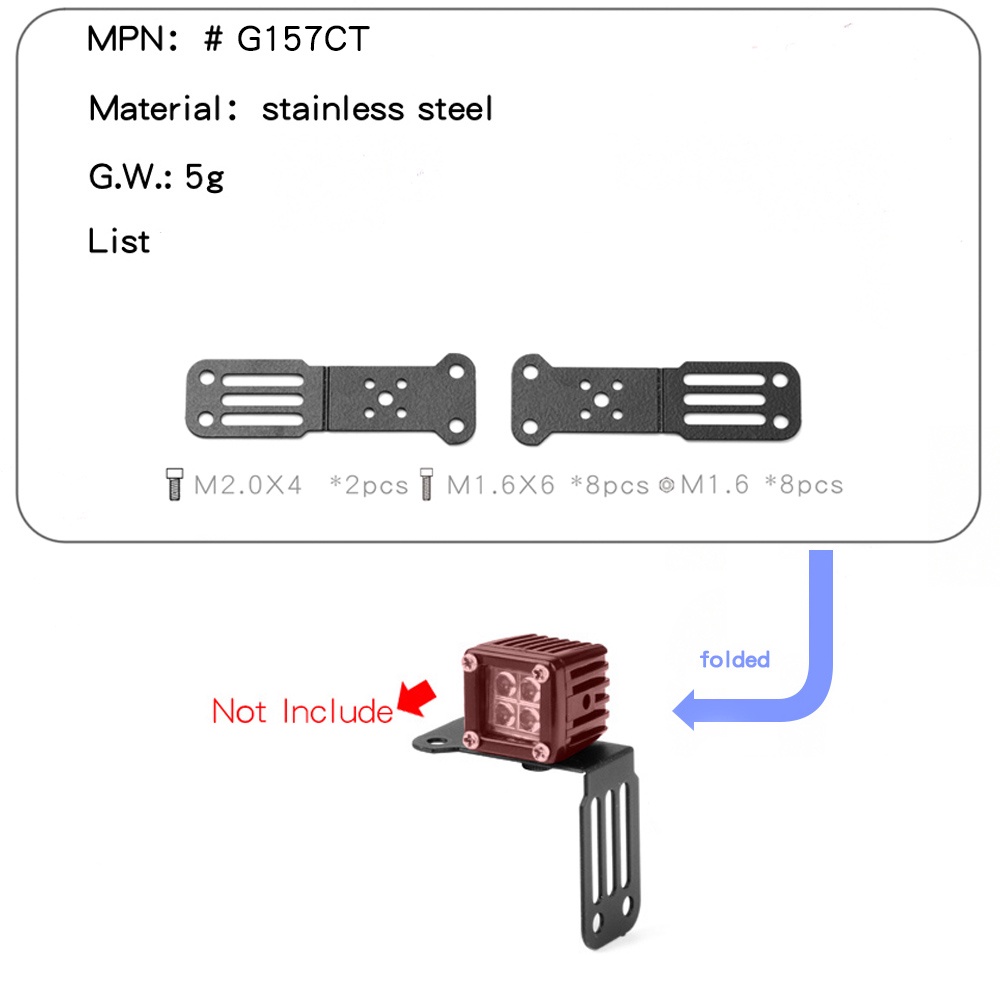 Set 2 Đèn Pha LED Hình Chữ Nhật Cho Xe Hơi Điều Khiển Từ Xa TRX4 Defender AXIAL SCX10 D90 RC4WD 1 / 10