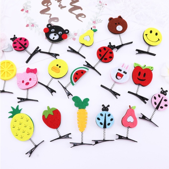 Kẹp tóc lò xo trái cây, hình thú cute  Clovershop68