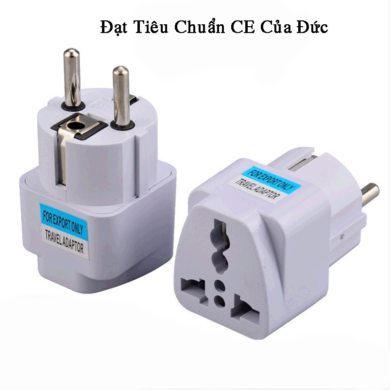 Phích Cắm Điện Chuyển Đổi Từ 3 Chân Sang 2 Chân 10A An Toàn Chịu Nhiệt Độ Cao 220V Loại Tròn PCD02