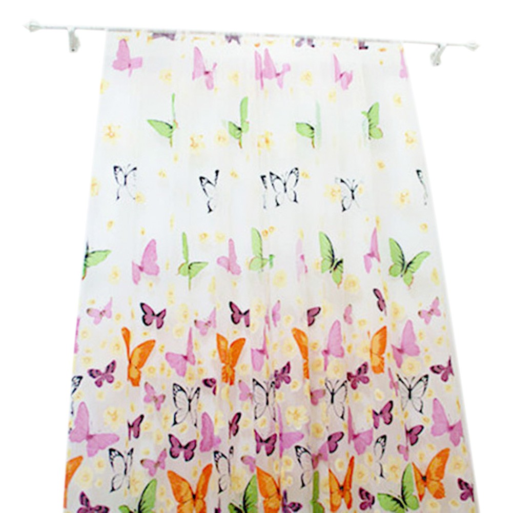 Rèm cửa hình bươm bướm nhiều màu 200*100cm trang trí lãng mạn