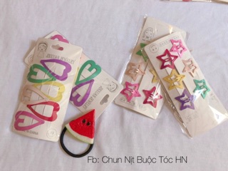 Set kẹp tóc tuổi thơ màu sắc