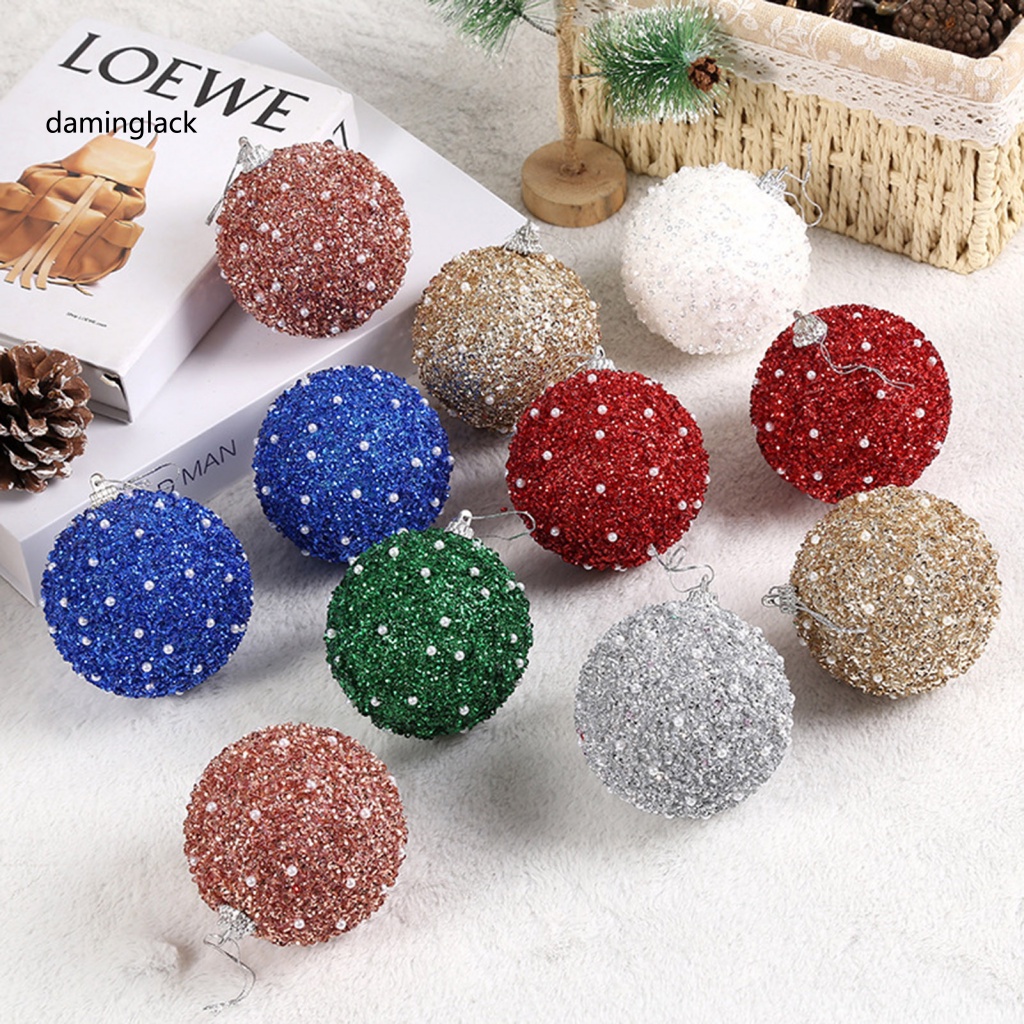 Bộ 6 Quả Châu 8cm Trang Trí Giáng Sinh