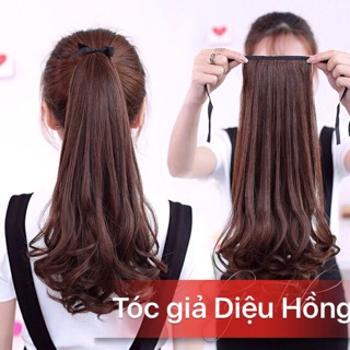 Tóc giả cột xoăn lửng đuôi cực tự nhiên