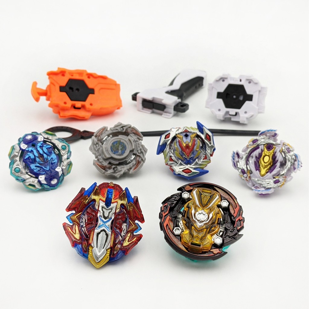 Bộ 6 Con quay BeyBlade + 2 Tay phóng + Sàn đấu - Con quay vòng xoay thần tốc