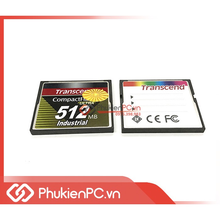 Thẻ nhớ CF Card Transcend Industrial công nghiệp 512MB chuyên dùng máy cnc, bộ nhớ SLC, độ bền cao