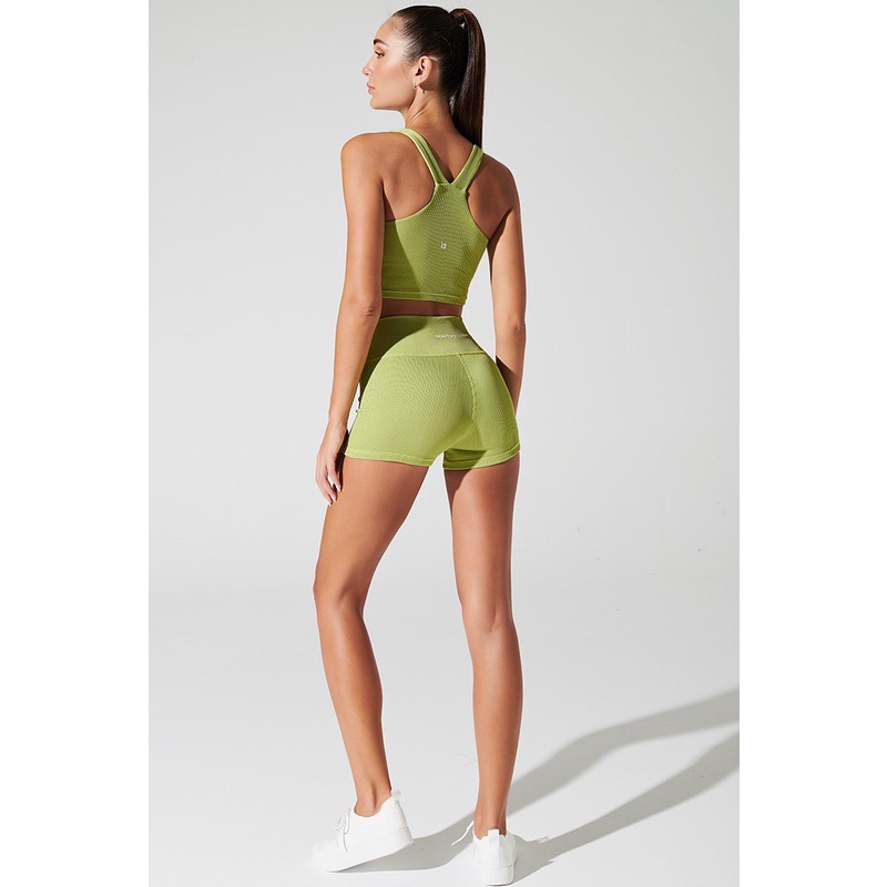 OLABEN Quần bikershort Fever Highwaist Ribbed Short Green Smoke