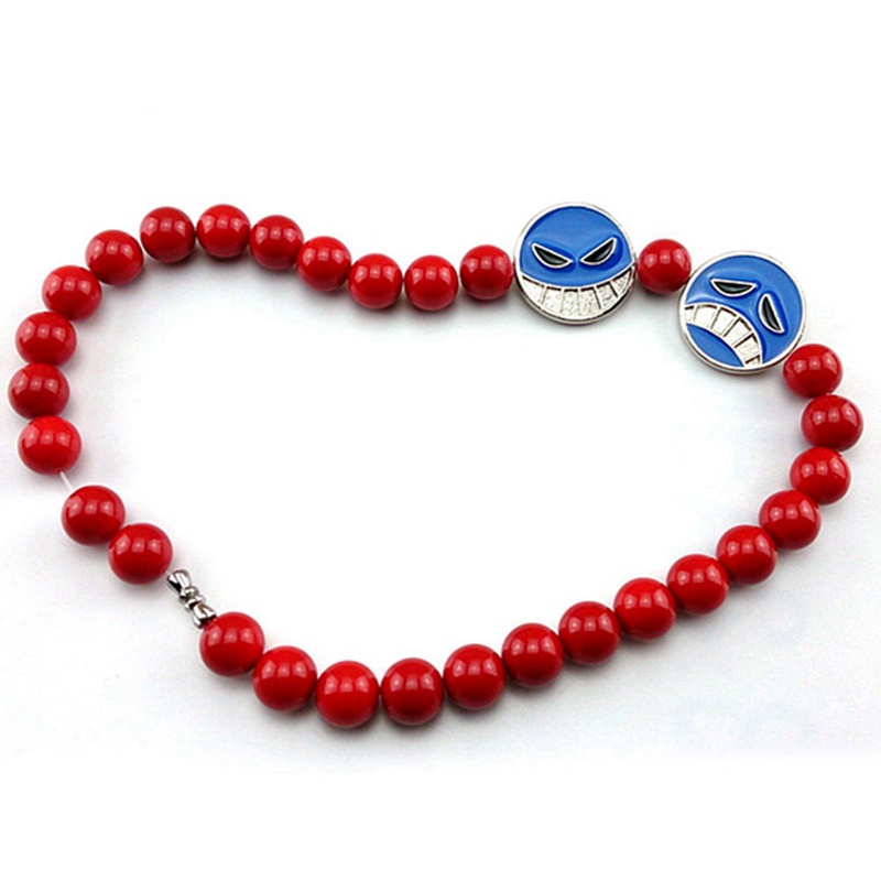 Tmdbyx Vòng tay chuỗi hạt màu đỏ phong cách One Piece cá tính