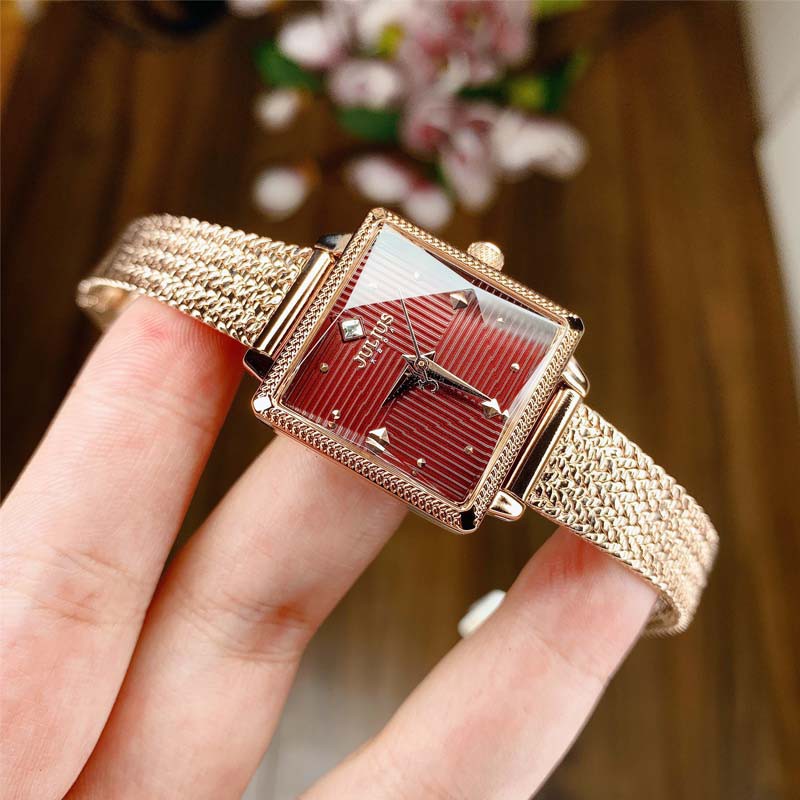 Đồng hồ nữ JA-1220C Julius Hàn Quốc dây thép (đồng đỏ)