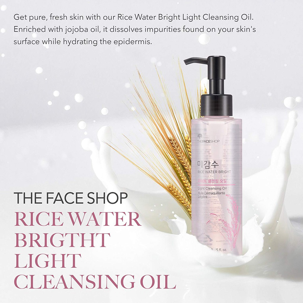 DẦU TẨY TRANG GẠO RICE WATER BRIGHT LIGHT CLEANSING OIL THE FACE SHOP 150ML