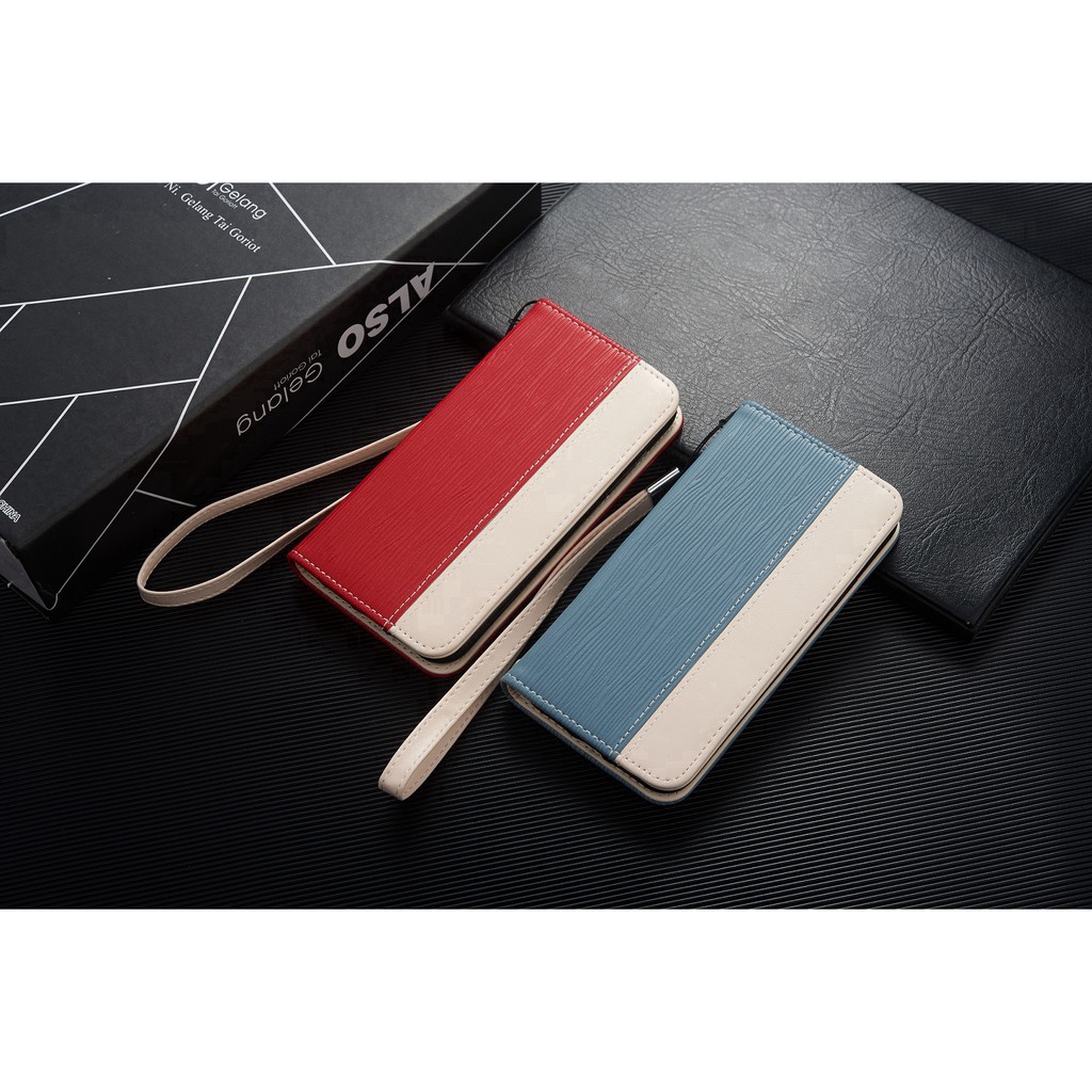 Bao da nắp gập phối màu có nam châm hút kèm ngăn đựng thẻ cho iPhone 11 pro max X XS MAX XR 6/6S 6/6SPlus 7/8 7/8Plus X | BigBuy360 - bigbuy360.vn