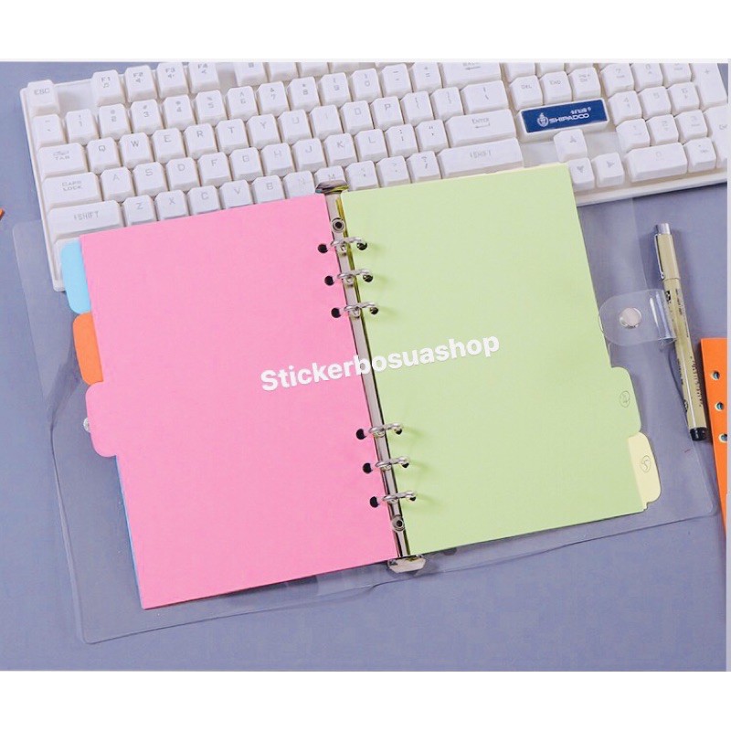 Set 5 bìa phân trang A7 A6 A5 A4 cho sổ còng planner bullet journal màu nhẹ nhàng pastel cực xinh