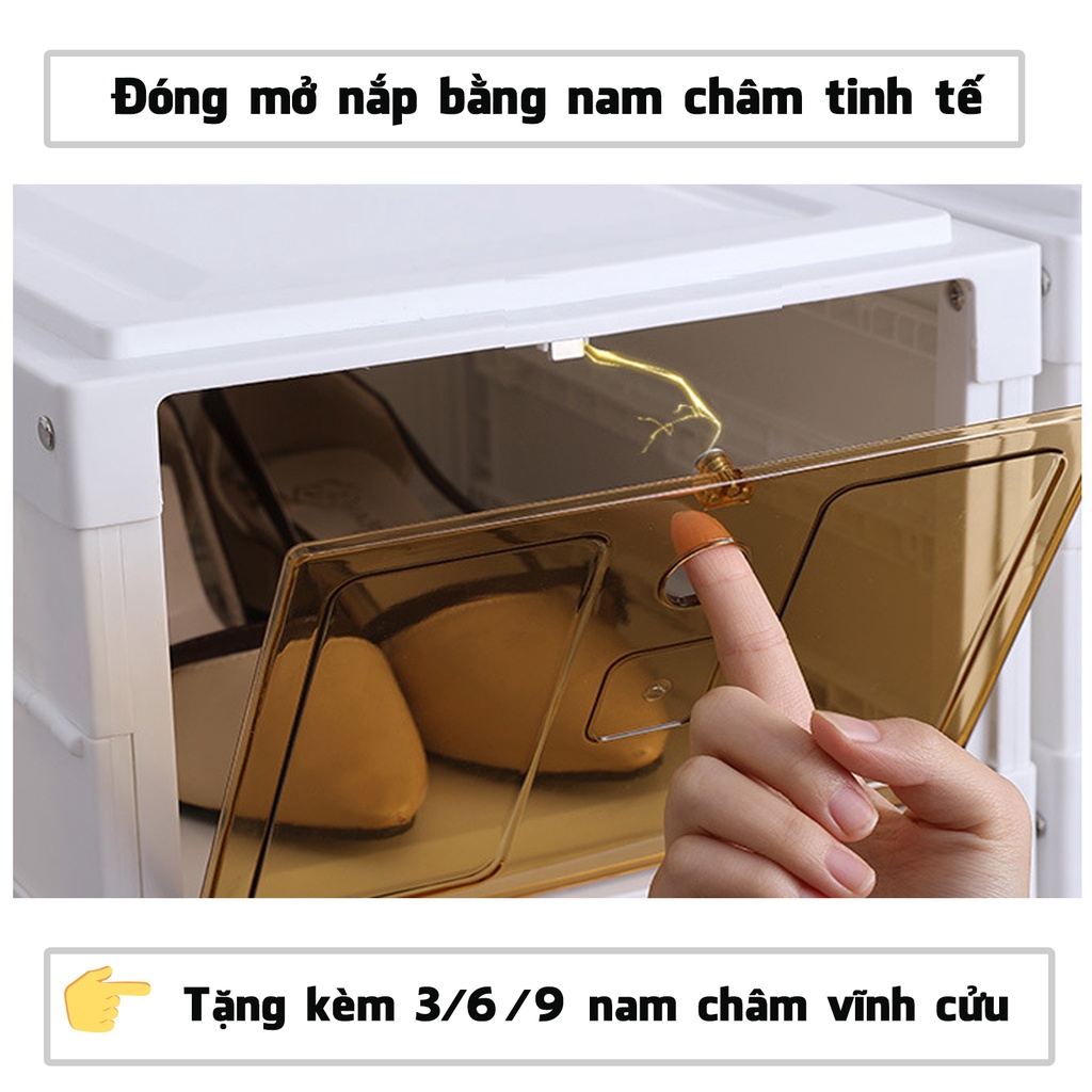 Hộp Chứa Đồ Lắp Ráp Bằng Nhựa Trong Suốt Màu Trắng Tiện Lợi Nắp Mở Nam Châm Chắc Chắn tpHCM Legaxi