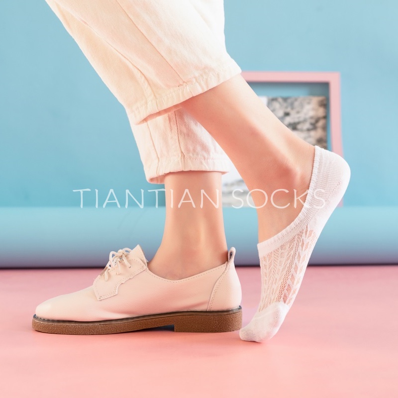 TIAN TIAN T215 Vớ tất hài nữ Ren Lưới Silicone Mỏng Thoáng Khí Chống Trượt Thoáng Khí Thời Trang Mùa Hè Cho Nữ
