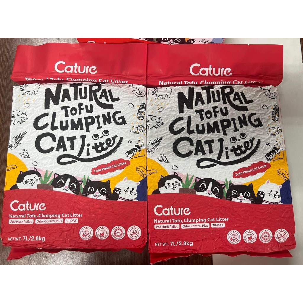 Cát đậu nành Cature Naturel Tofu Clumping Cat Litter siêu thấm hút, khử mùi tốt, có thể xả bồn cầu- Thaivucattery