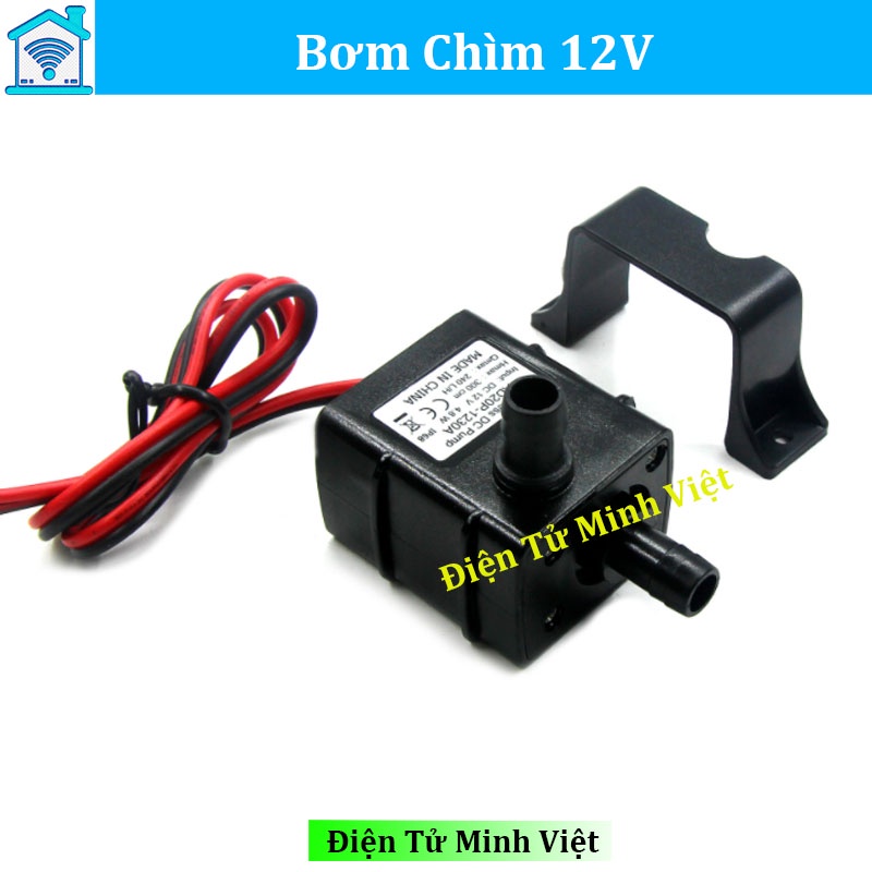 Bơm chìm mini 12v 4.8W bơm tiểu cảnh bơm bể cá điều hòa nước bơm không chổi than lưu lượng 240L/H