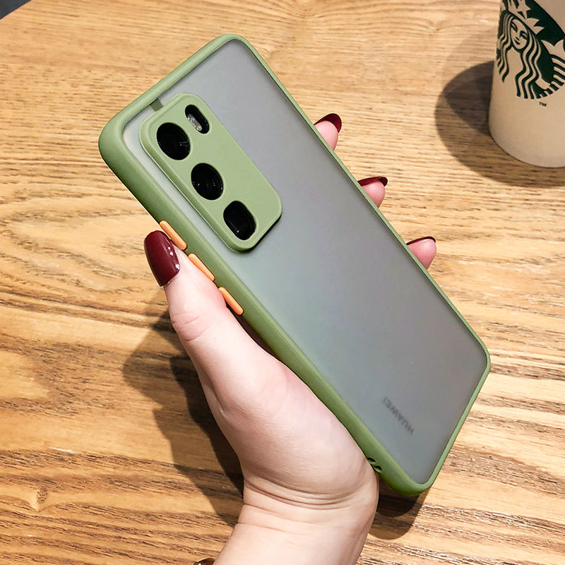 Ốp điện thoại cứng mặt nhám trong suốt chống sốc dành cho Huawei P40 Pro Plus P30 P20 Pro 5G 4G 2022