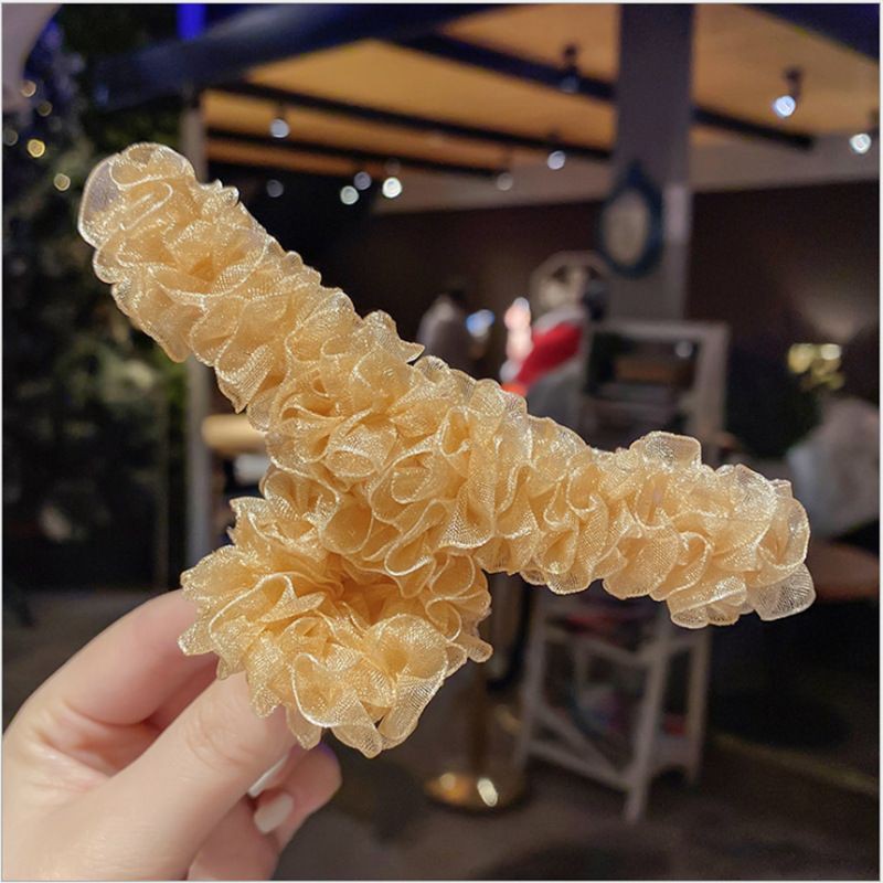 Kẹp tóc vải nhún bèo - cặp tóc phong cách Hàn Quốc dễ thương xinh xắn ZAZA H005