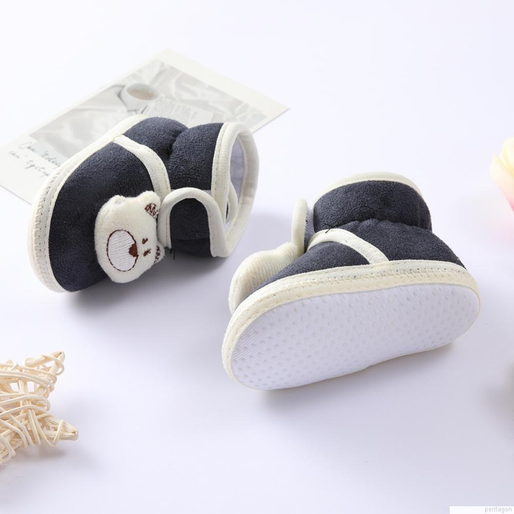Giày đế mềm hình gấu hoạt hình cho trẻ em từ 0-12 tháng tuổi