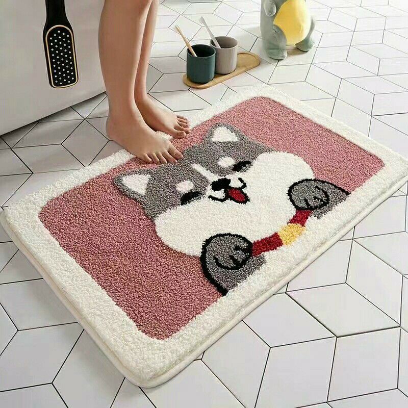 Thảm lau chân , chùi chân lông cừu họa tiết 3D hàng nhập khẩu - Size 40x60