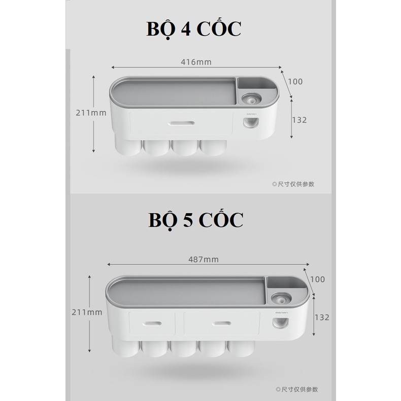 Kệ Để Đồ Phòng Tắm Oenon Chính Hãng, Bộ Nhả Kem Đánh Răng Cốc Hút Từ Tính Không Cần Khoan (Tặng Sticker + Miếng Dán)