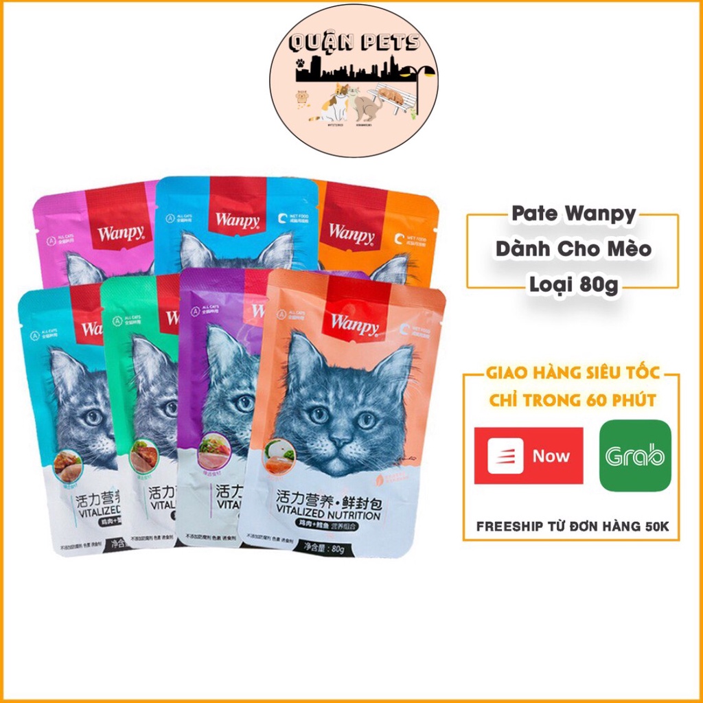 Pate cho mèo Wanpy gói 80g - 7 vị siêu ngon