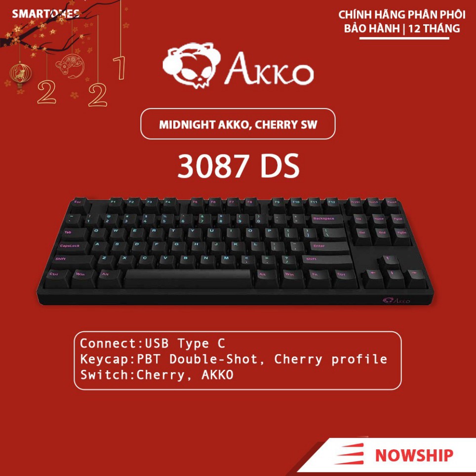 Bàn phím cơ AKKO 3087 MidNight AKKO Switch và Cherry Switch