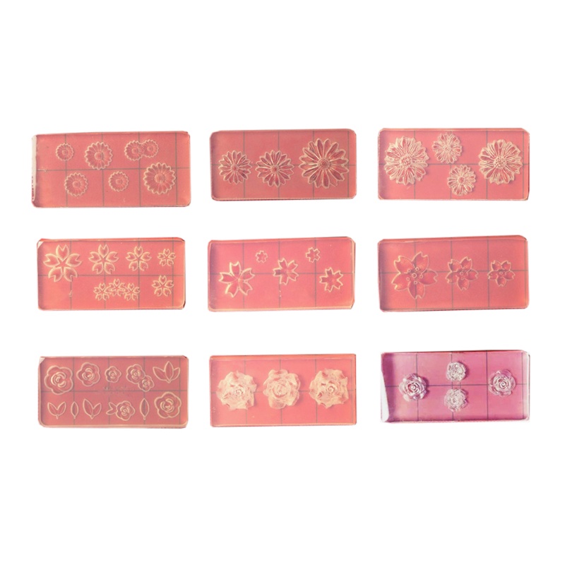 Set 9 Khuôn Silicon Làm Đồ Trang Sức Hình Hoa Năm Cánh DIY