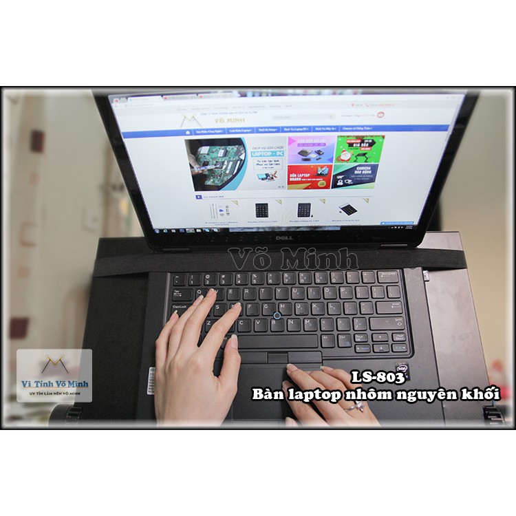 Bàn laptop nhôm xoay đa năng LS 803