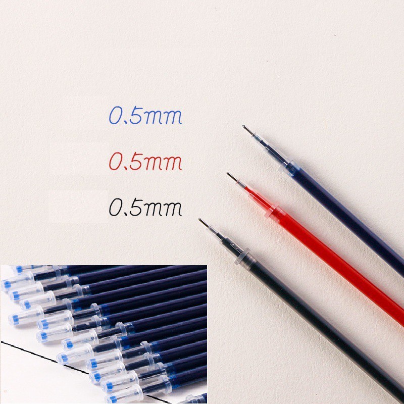 Ngòi bút gel mực đen xanh đỏ 13cm viết trơn nhiều màu phụ kiện văn phòng phẩm VP11