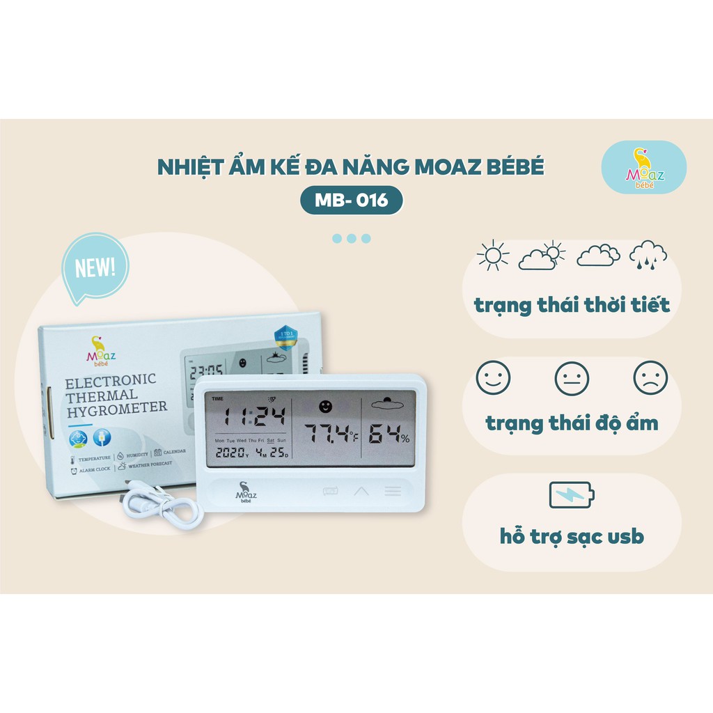 Nhiệt ẩm kế trong nhà Moaz bébé MB016