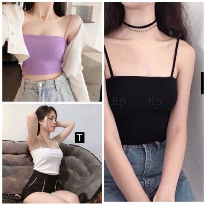 BIGSIZE áo 2 dây Croptop có tăng đưa HSUMI