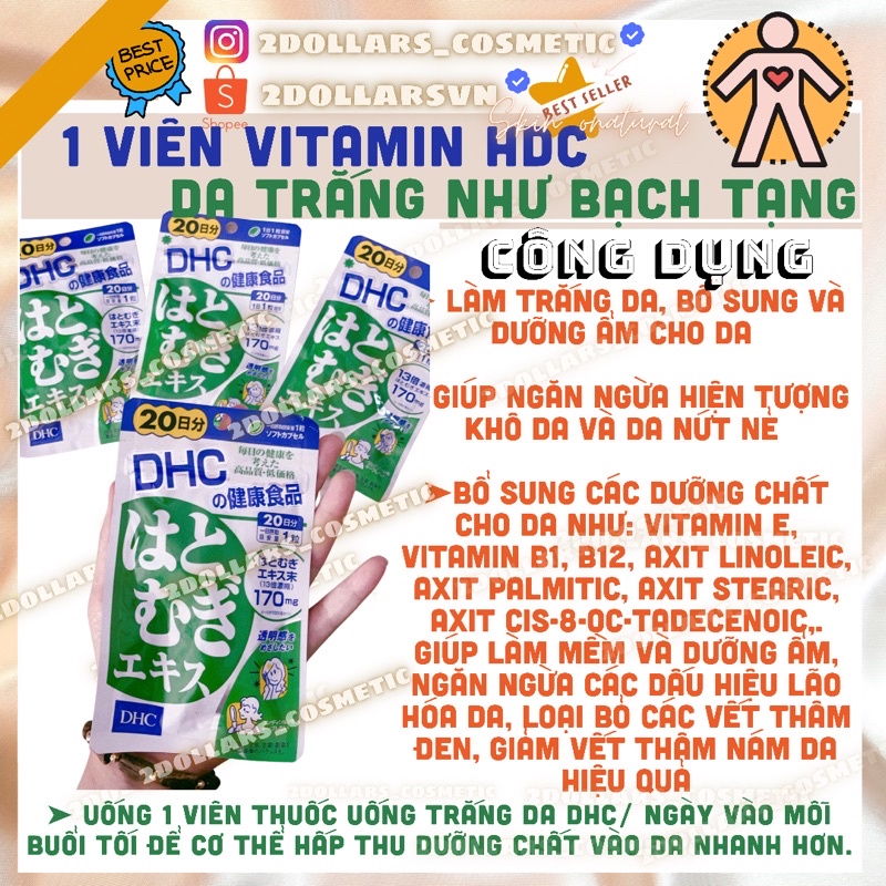 Viên Uống Trắng Da DHC Nhật Bản 20 ngày