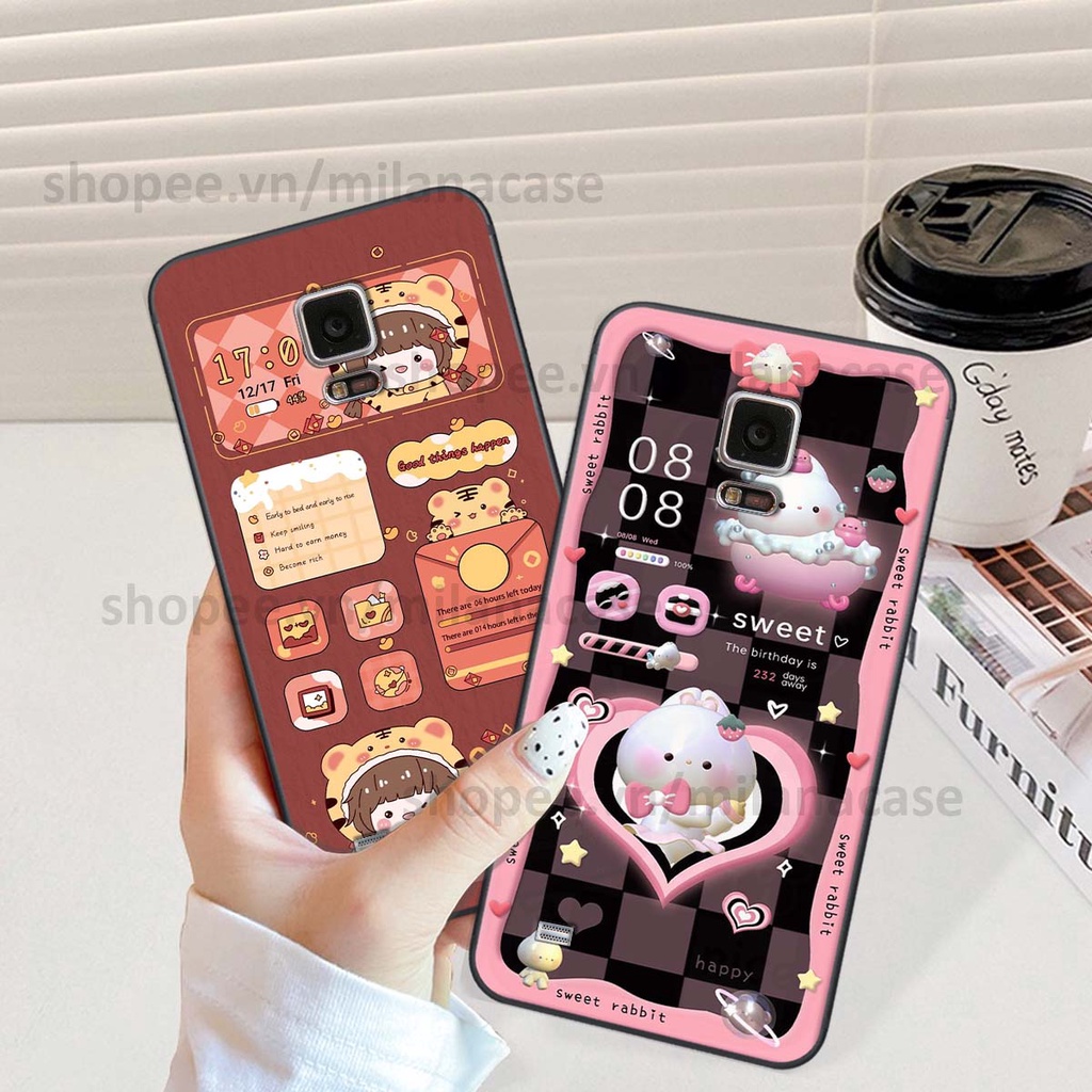 Ốp Samsung Note 4 / Note 5 hình đồng hồ icon gấu mèo cute cực dễ thương ngộ nghĩnh