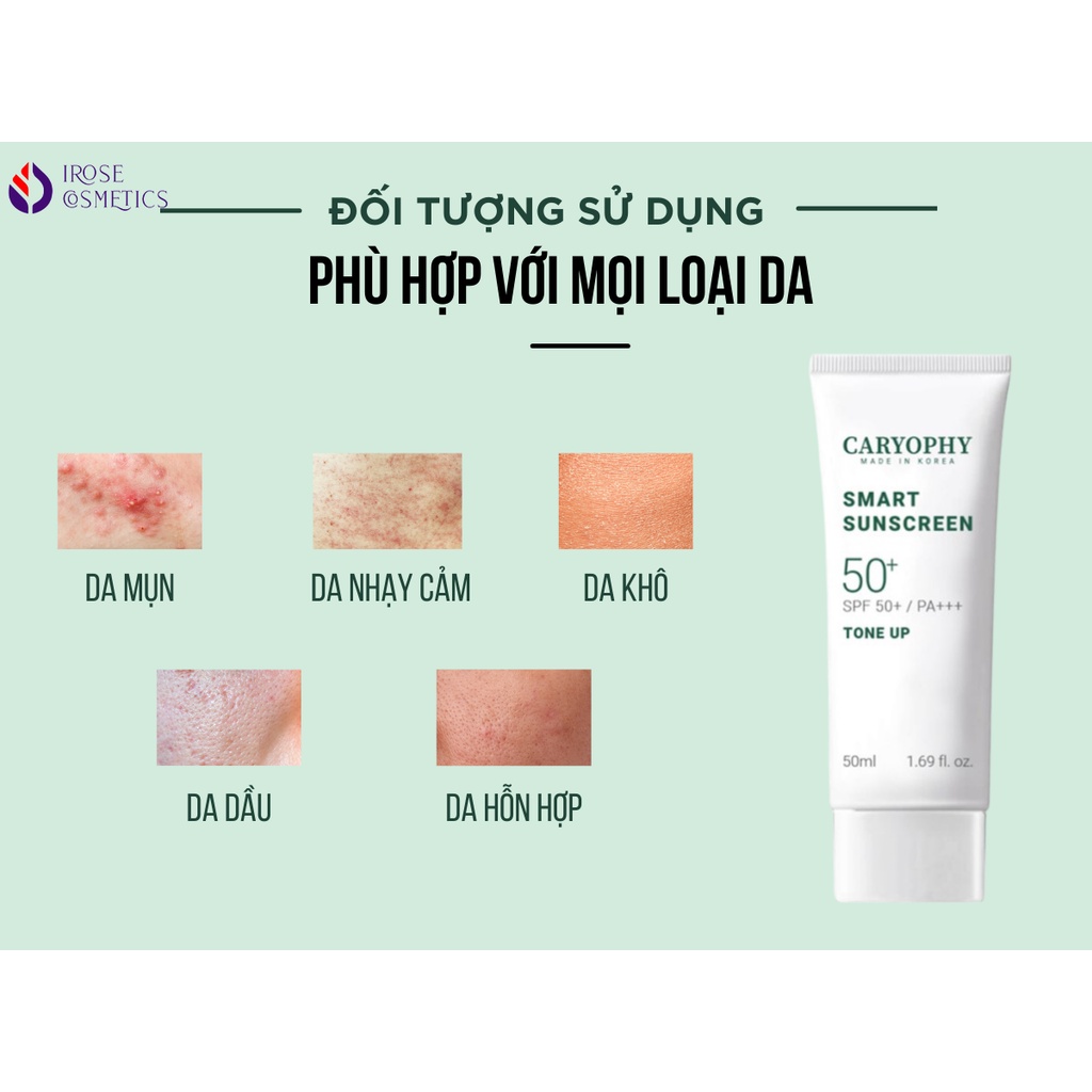 Kem chống nắng giảm mụn Caryophy Smart Sunscreen 5ml và 50ml IROSE-CARYKCN