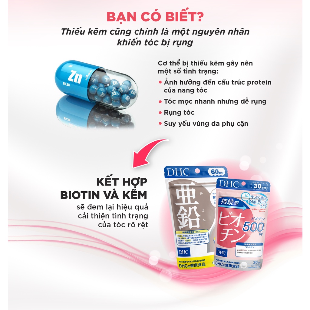 Viên Uống DHC Biotin Ngăn Rụng Tóc Sustained Release Biotin 30 Ngày (30 Viên)