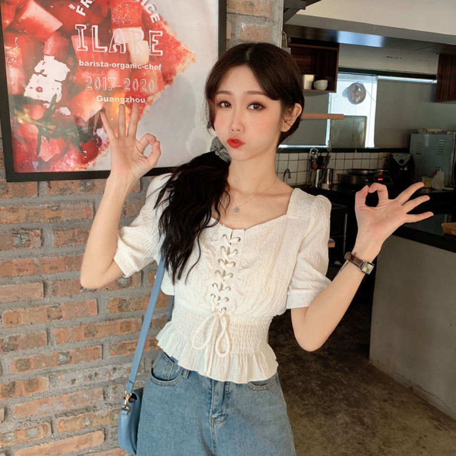 ⭐.⭐Square collar high waist design long sleeve top | BigBuy360 - bigbuy360.vn