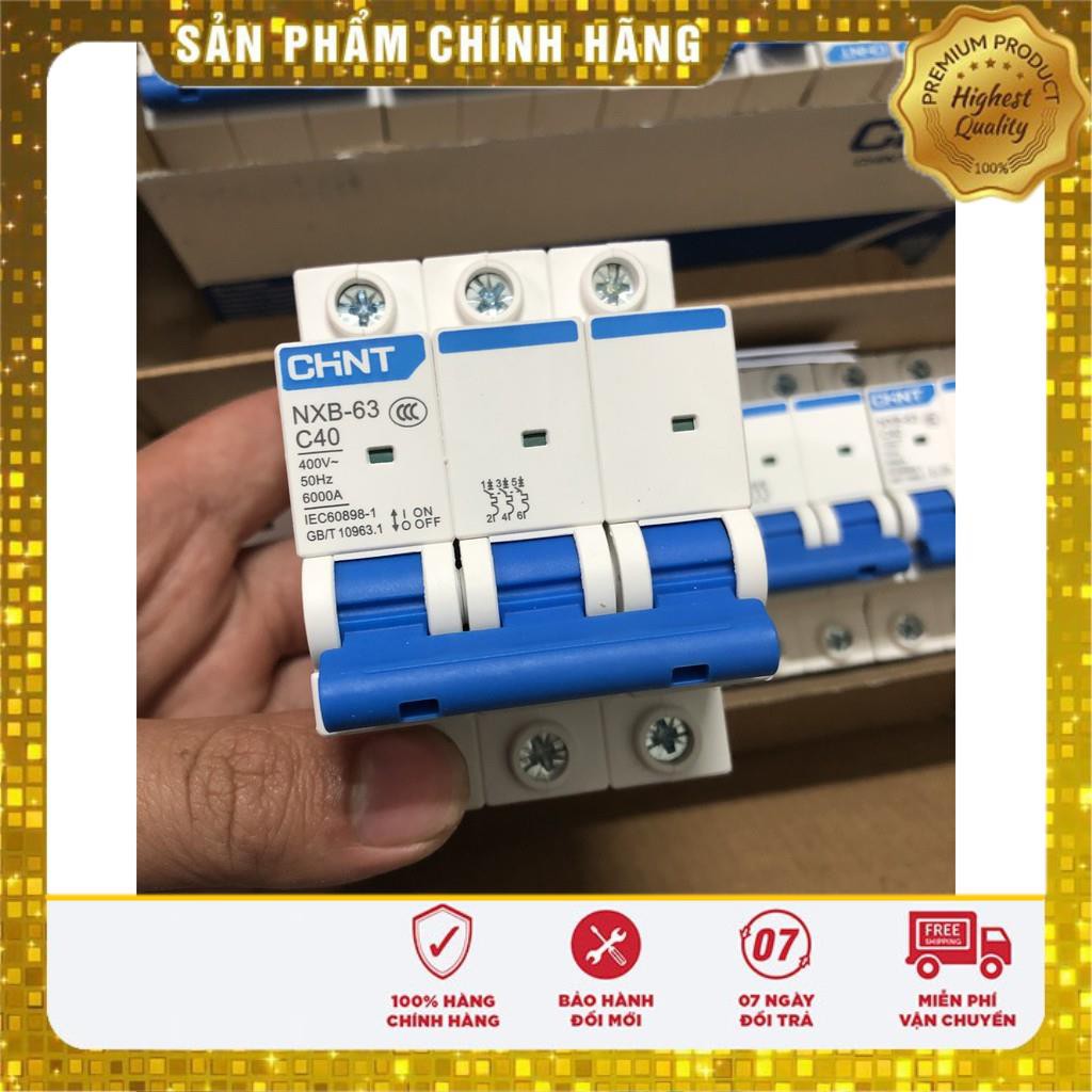 MCB 3pha 3p 32-63A, Cầu dao tự động Chint chính hãng