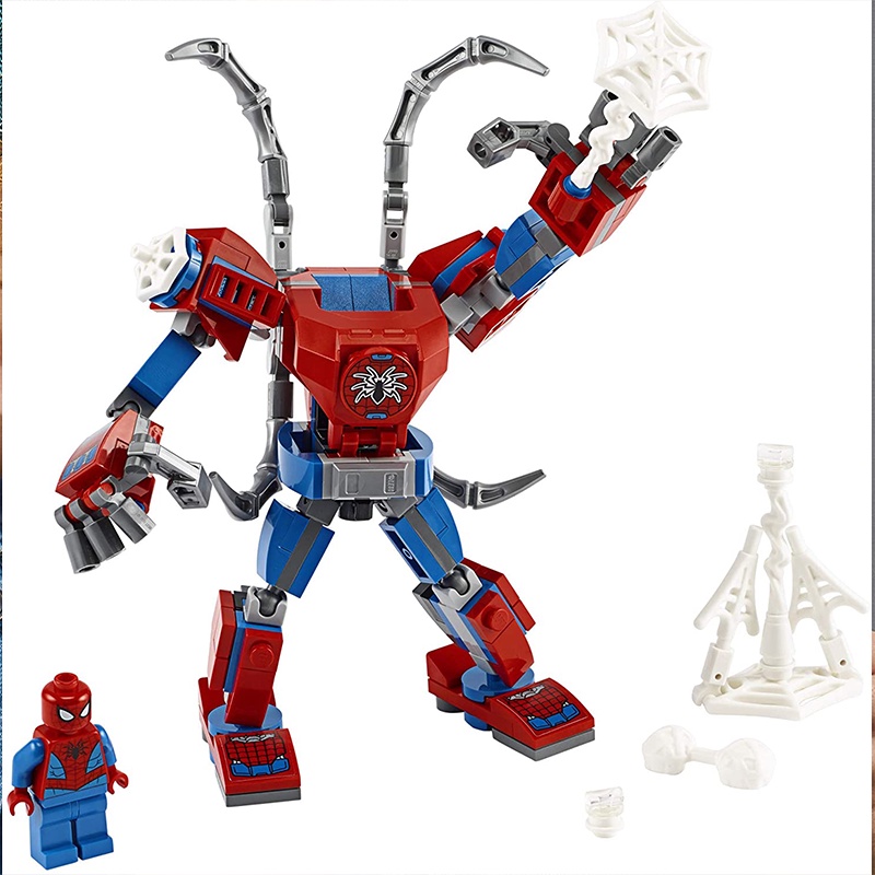 LEGO Marvel Spider-Man Spider-Man Mech 76146 Đồ chơi xây dựng siêu anh hùng cho trẻ em Playset with Mech và Minifigure