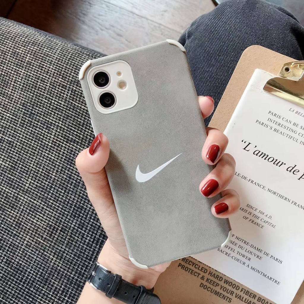 Ốp điện thoại da có logo Nike cho iPhone 12 11Pro Max XS MAX XR X SE 2020 8Plus 7 6s 12 Mini