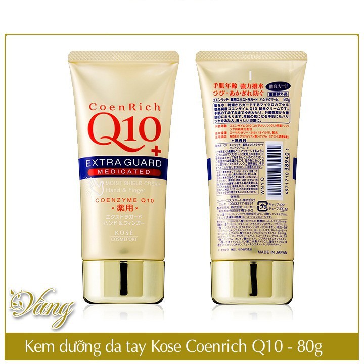 Kem dưỡng da tay Kose CoenRich Q10 Extra Guard, Moist Shield Cream, 80g - 4971710389401