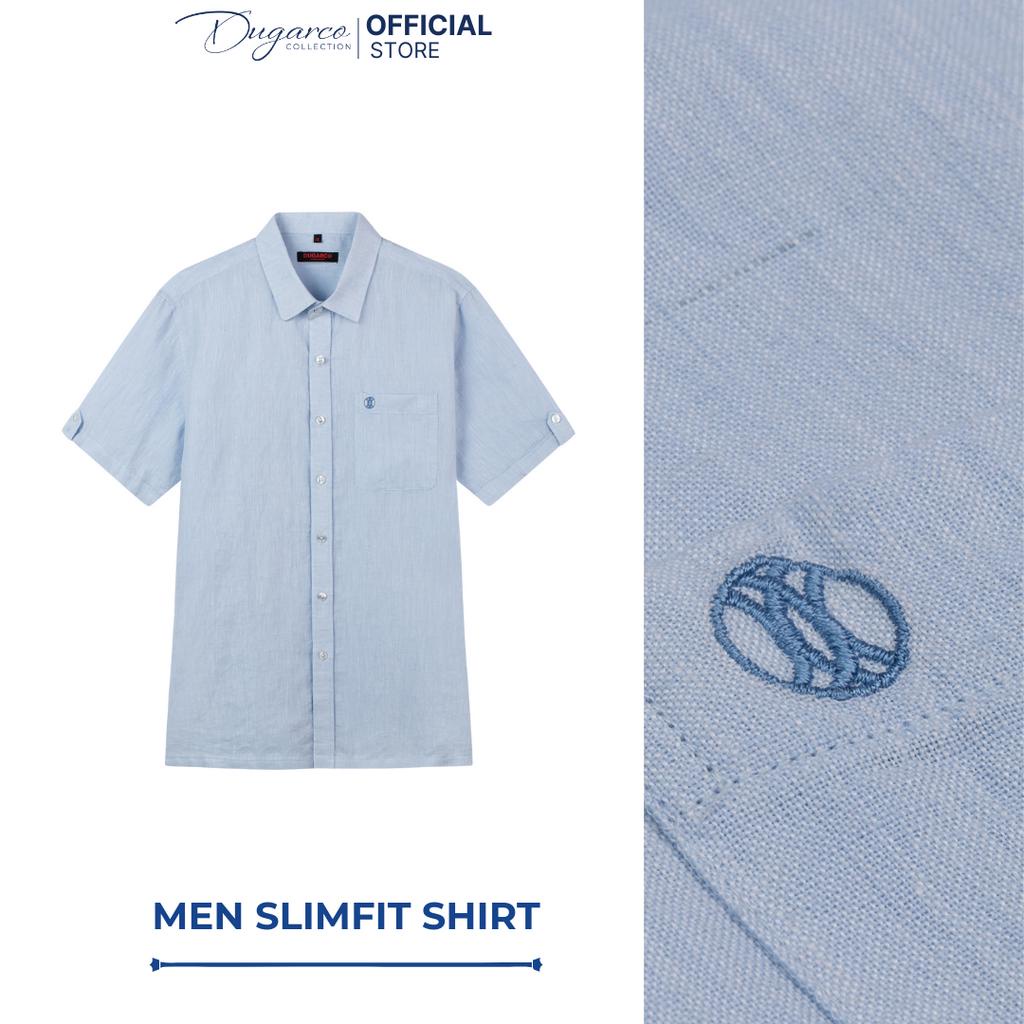 Áo sơ mi DUGARCO nam tay ngắn dáng Regular fit, chất liệu cotton cao cấp 208SMS21074