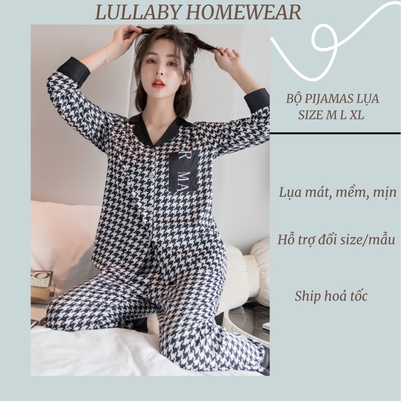 [Hàng có size] Bộ pijama lụa tay dài cao cấp nhiều mẫu size M/L/XL - đồ ngủ lụa cao cấp- Lullaby Homewear