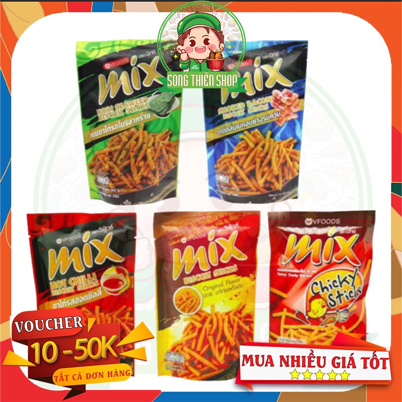 Snack bim bim que Mix Vfoods Thái Lan 60g giòn giòn ⭐Song.Thien.Shop✅