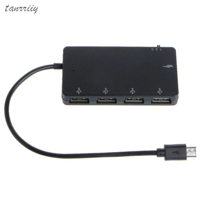 【Ready Stock】4 Port Micro USB OTG Hub Power Charging Adapter Cable for Windows Tablet, Android Smartphone,PC