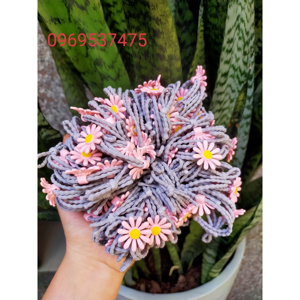 Sỉ 100 Dây Cột Tóc Hoa Cúc Phong Cách Hàn Quốc Siêu Dễ Thương