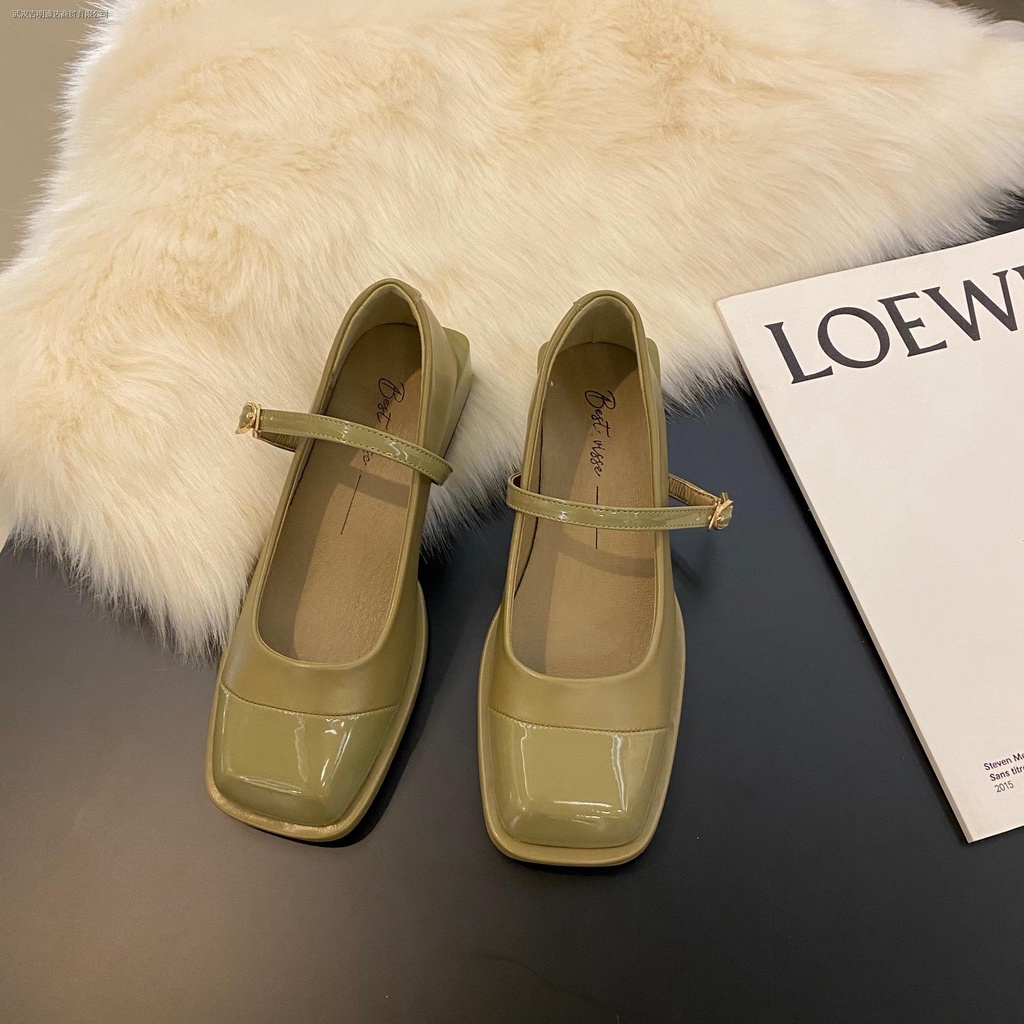 Giày da đế dày thời trang mùa xuân 2022 phong cách Pháp cho nữ